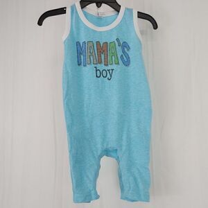 Mama's Boy Blue Jumper Romper Baby Boy Size 6 Months Tank Jon Jon